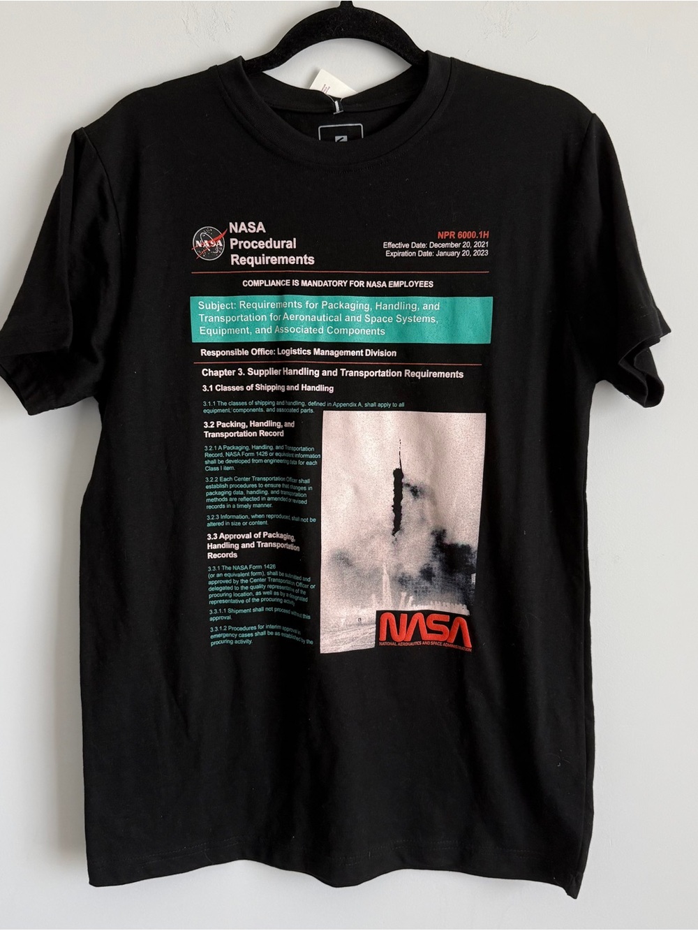 NASA Black Graphic Jersey Tee